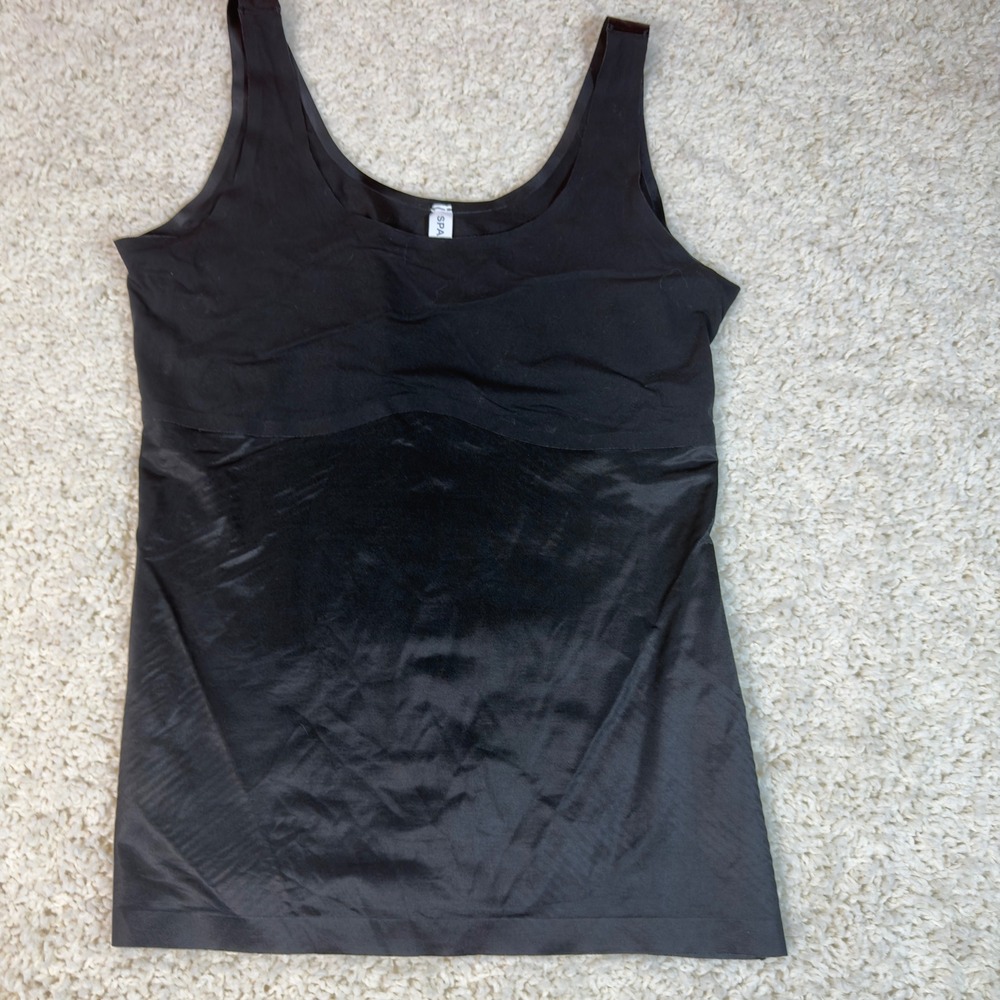 Spanx Camisole Women XL Black Thinstincts Tank Top 10258R Shapewear Seamless